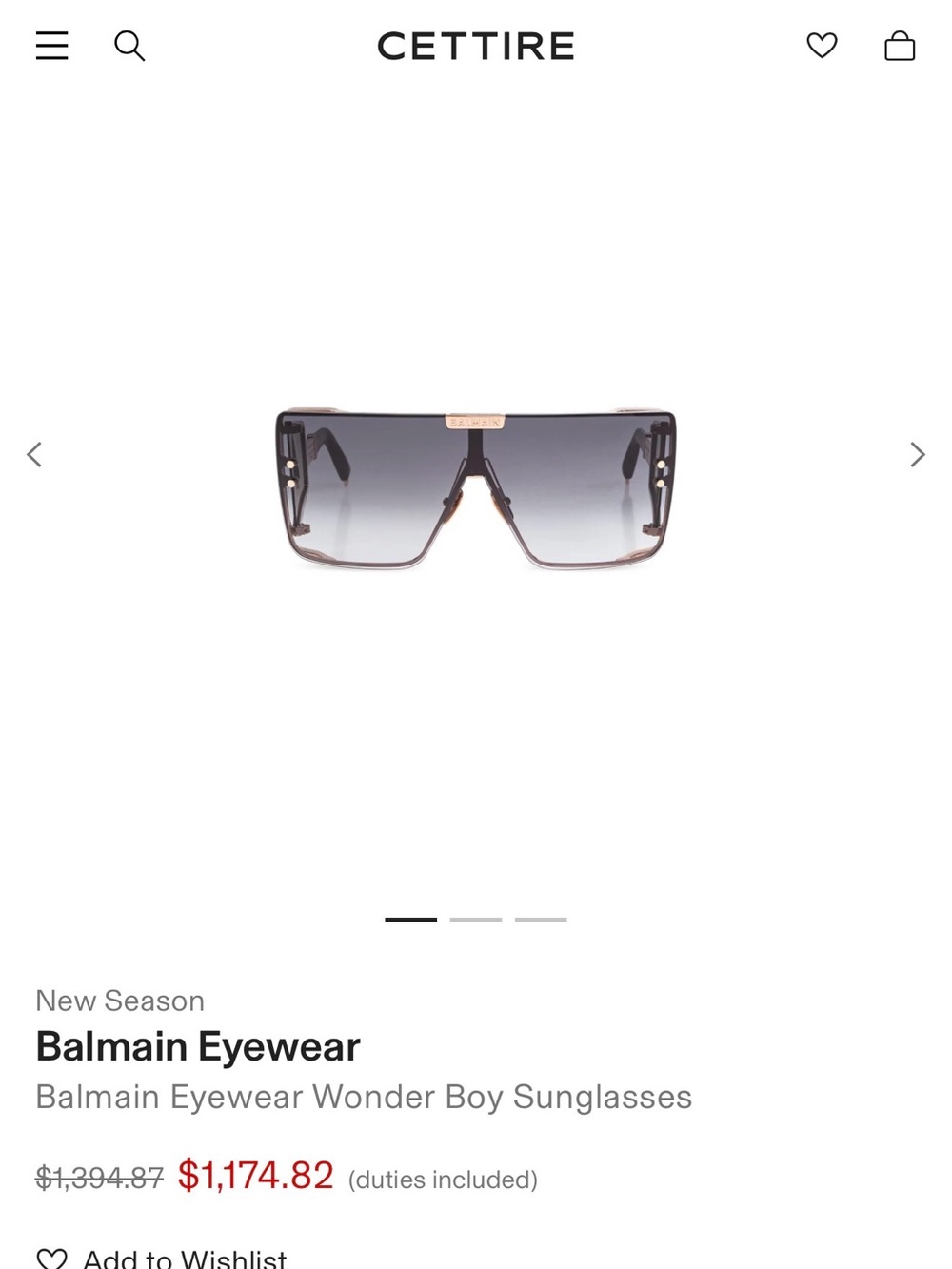 Balmain Shield Sunglasses, wonder-boy limited edition 009/500
